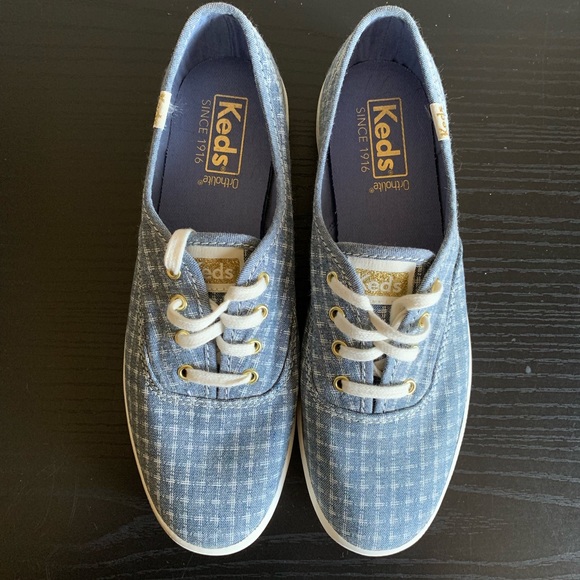 Keds Shoes - NWOT Light Blue Keds Sneakers with Gold Accents
